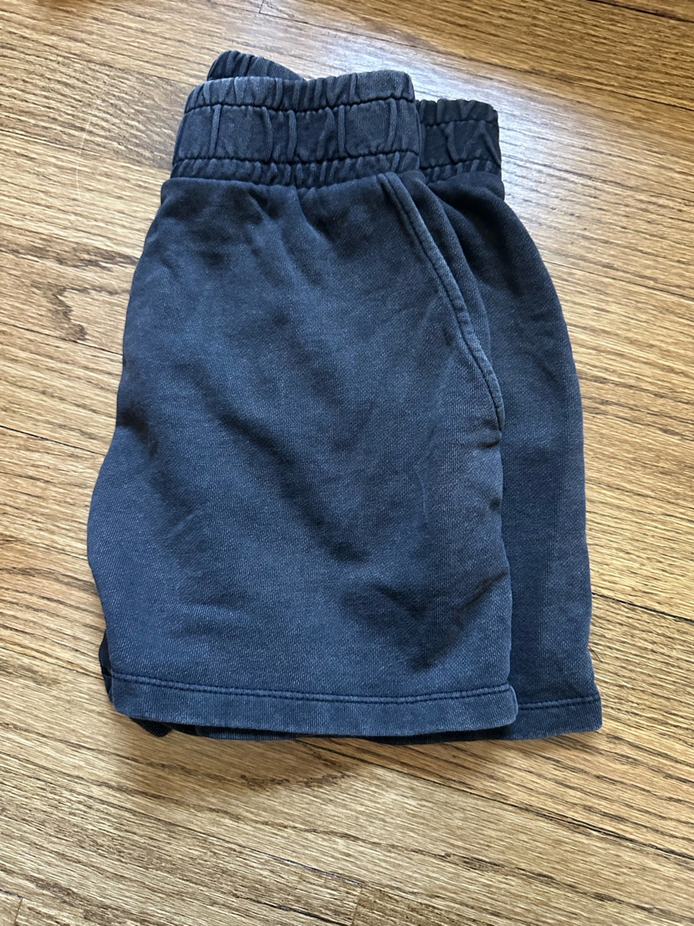 Zara Black Elastic-Waist Cotton Shorts